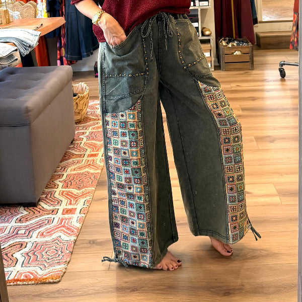 Jacquard Denim Pant