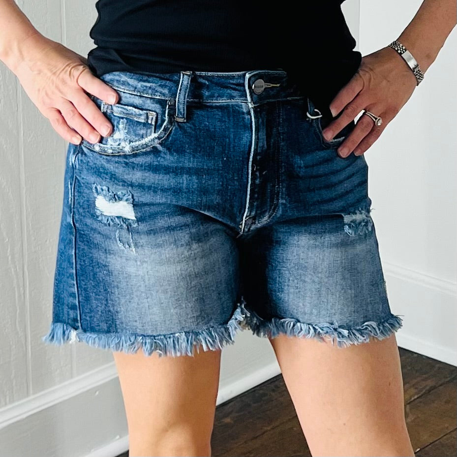 Dark HR Denim Shorts