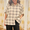 B&W Plaid Corduroy Top