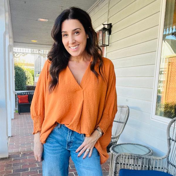 Smily Smocked Cuff Top