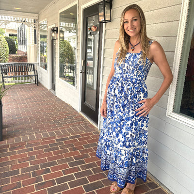 Delft Blue Midi Dress