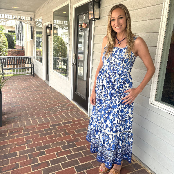 Delft Blue Midi Dress