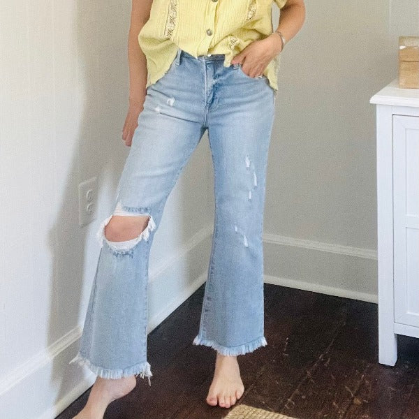 Risen High Rise Crop Flare LT