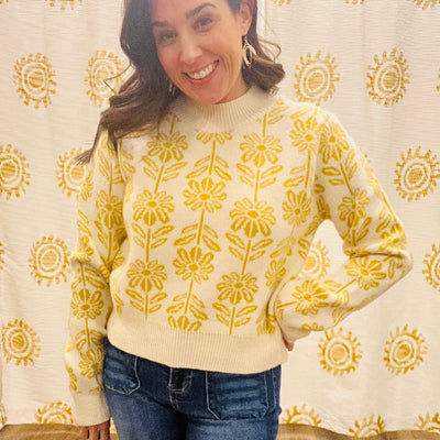 Lellow Flower Sweater