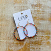 Rainbow Beaded Drop Hoops