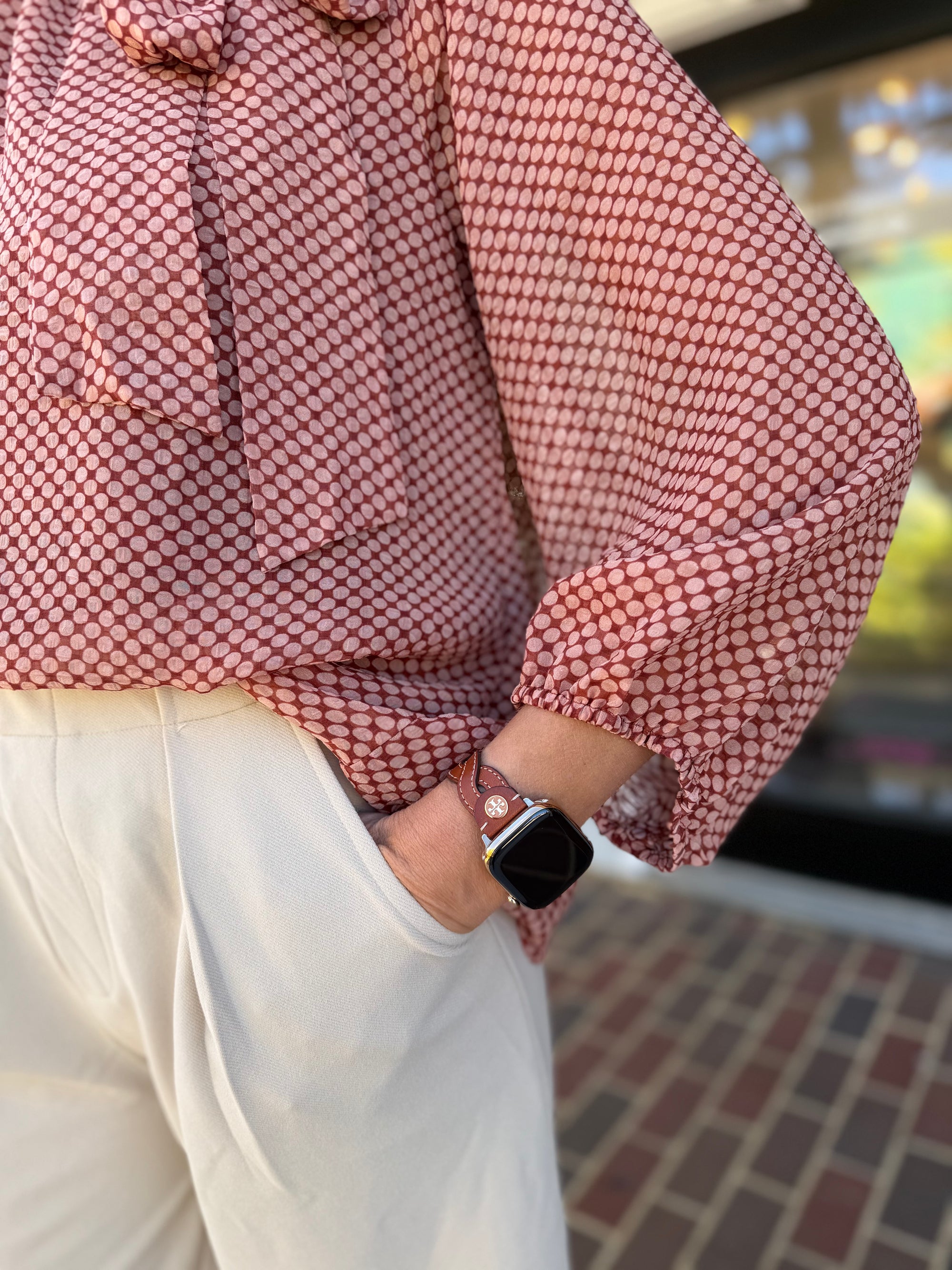 Dot Tie Neck Top