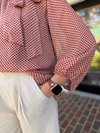 Dot Tie Neck Top