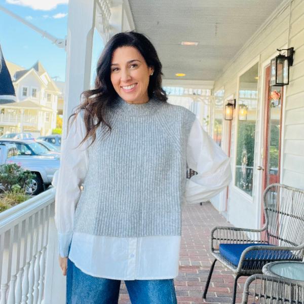 Vest Layered Shirt Top