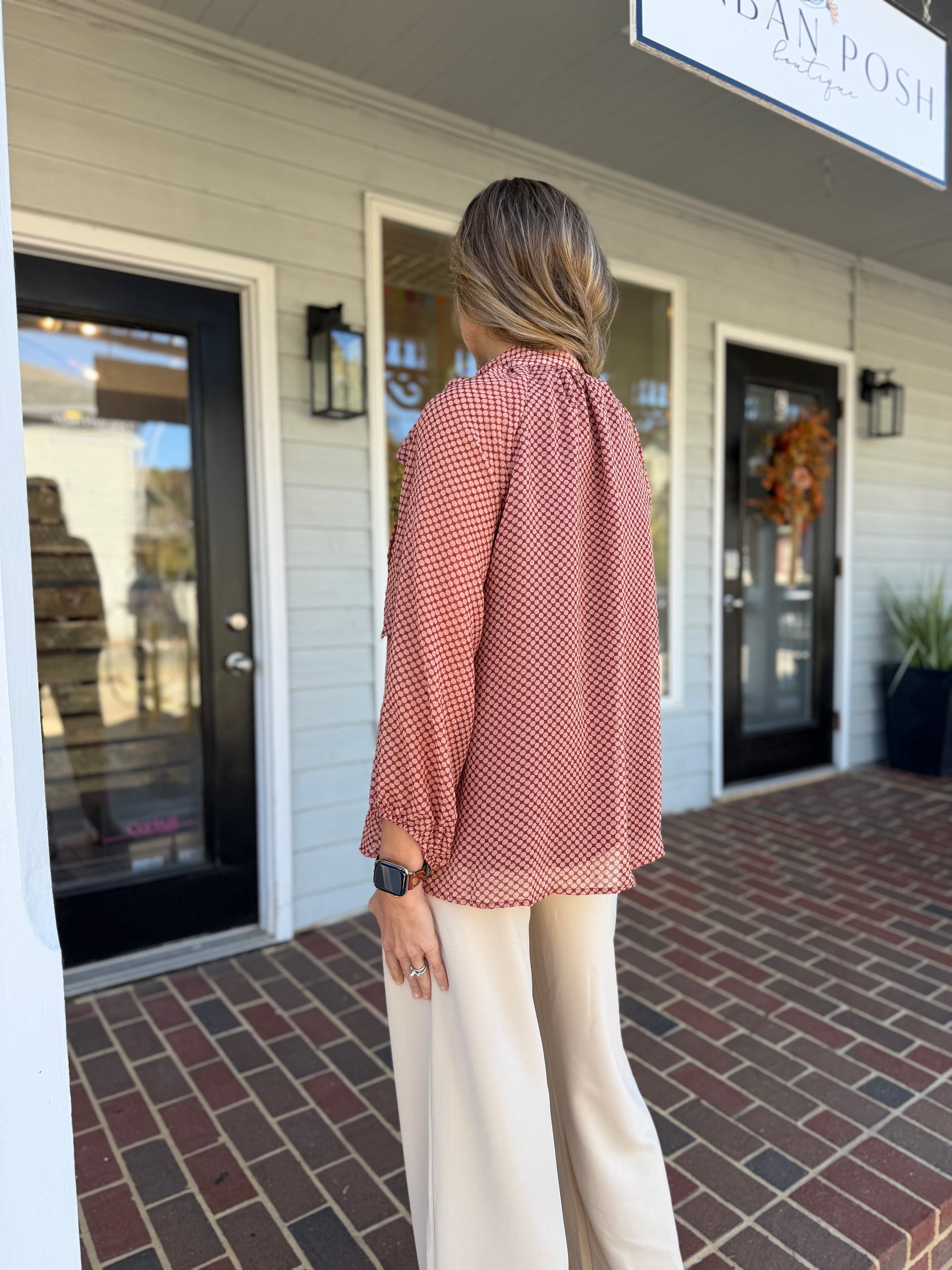 Dot Tie Neck Top
