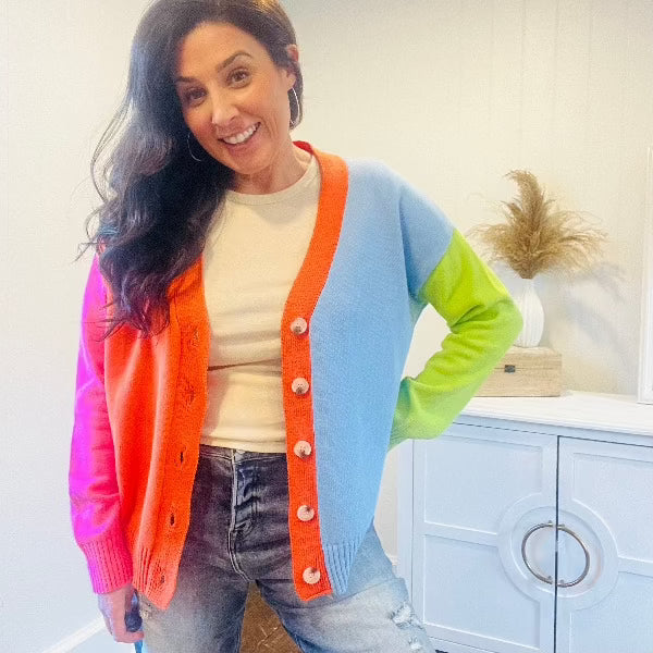 Color Block Cardi