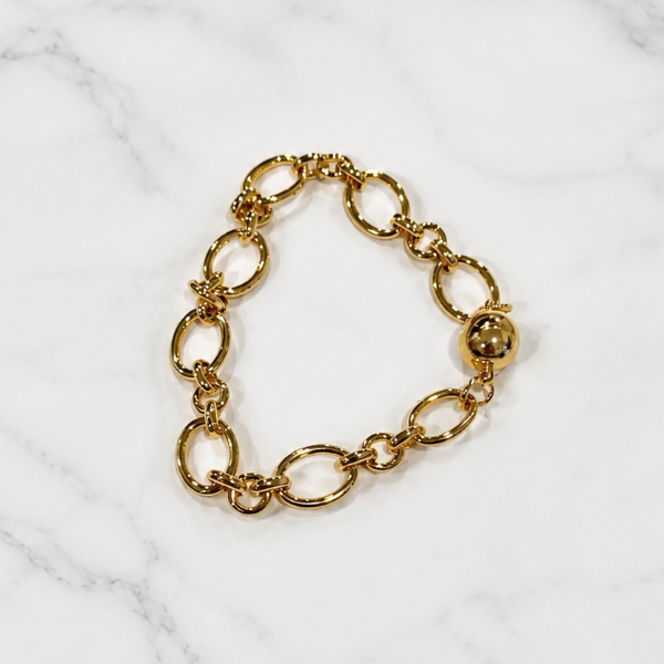 Magnetic Link Bracelet-Tiny Circle & Oval