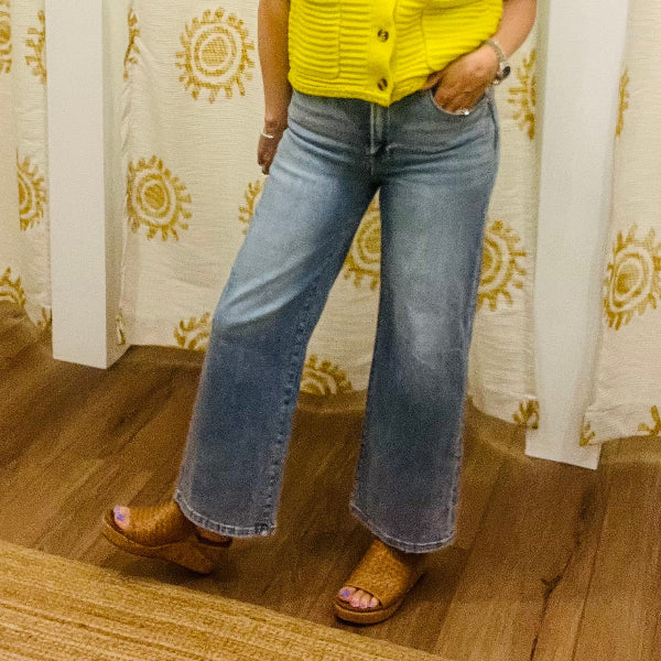 Risen Jeans High Rise-Crop Wide Jean