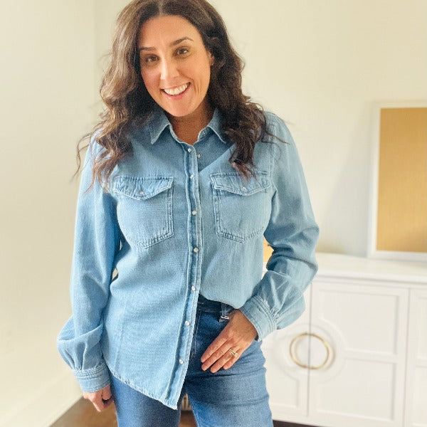 Shirring Shirley Denim Top