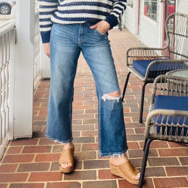 Slim Wide Leg Denim