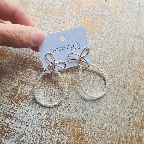 Coquette Pearl Tear Drop Earrings