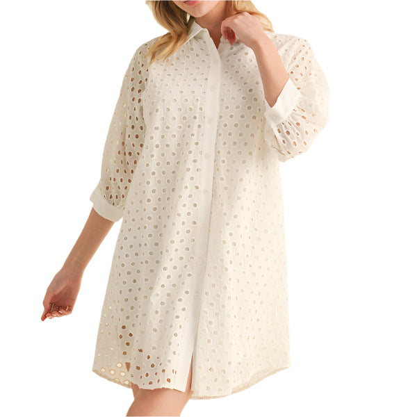 eyelet lace shirt dress Eyelet Lace Shirt Dress