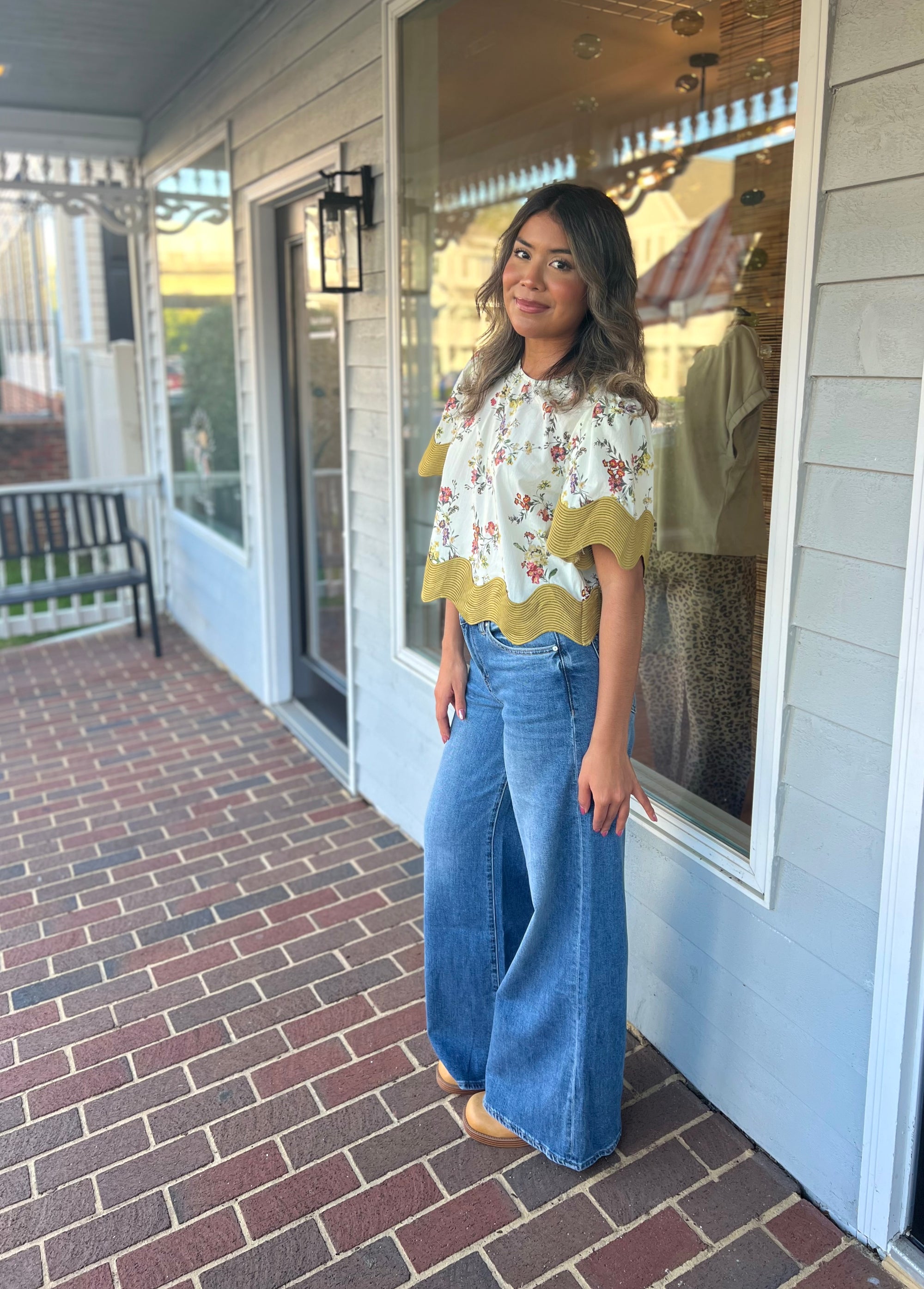 Zigzag Zinnia Top-IVORY