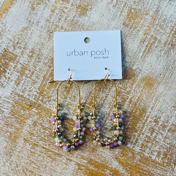 Oval Flower Earrings