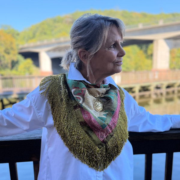 Chartreuse Fringe Scarf