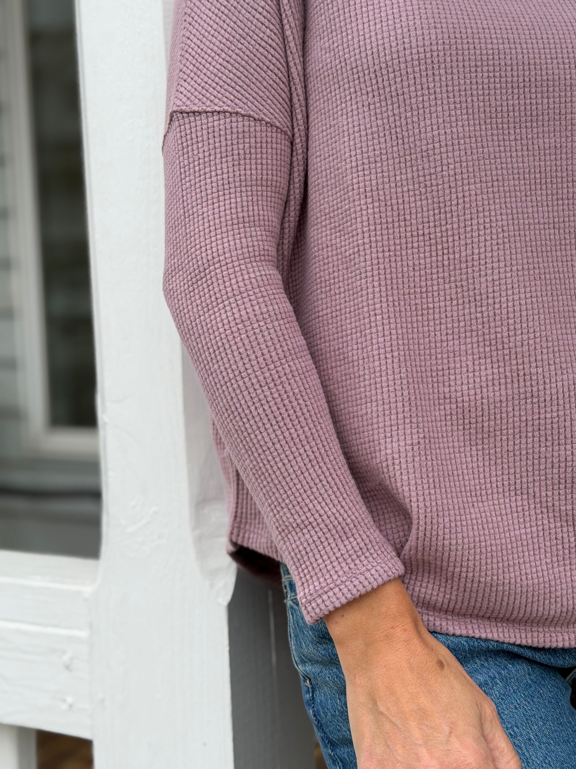 Free People-Latte Blues Thermal  Top