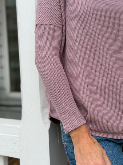 Free People-Latte Blues Thermal  Top