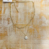 Gold Dipped Layered Chains Pearl Pendant Necklace