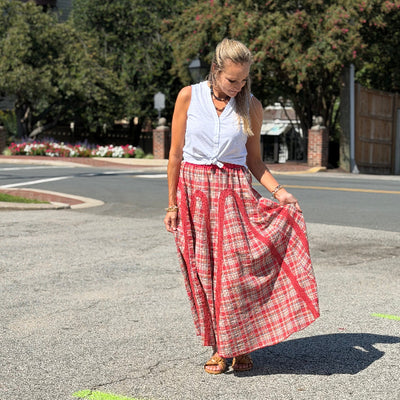 All Over Plaid Maxi Skirt