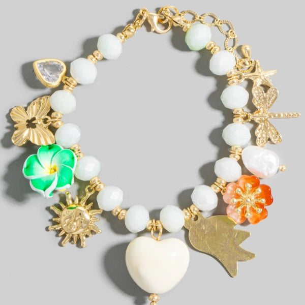 Hope & Flowers Charm Bracelet