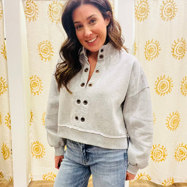 Grey Grommet Top