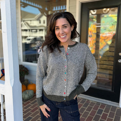 Color Button Cardigan