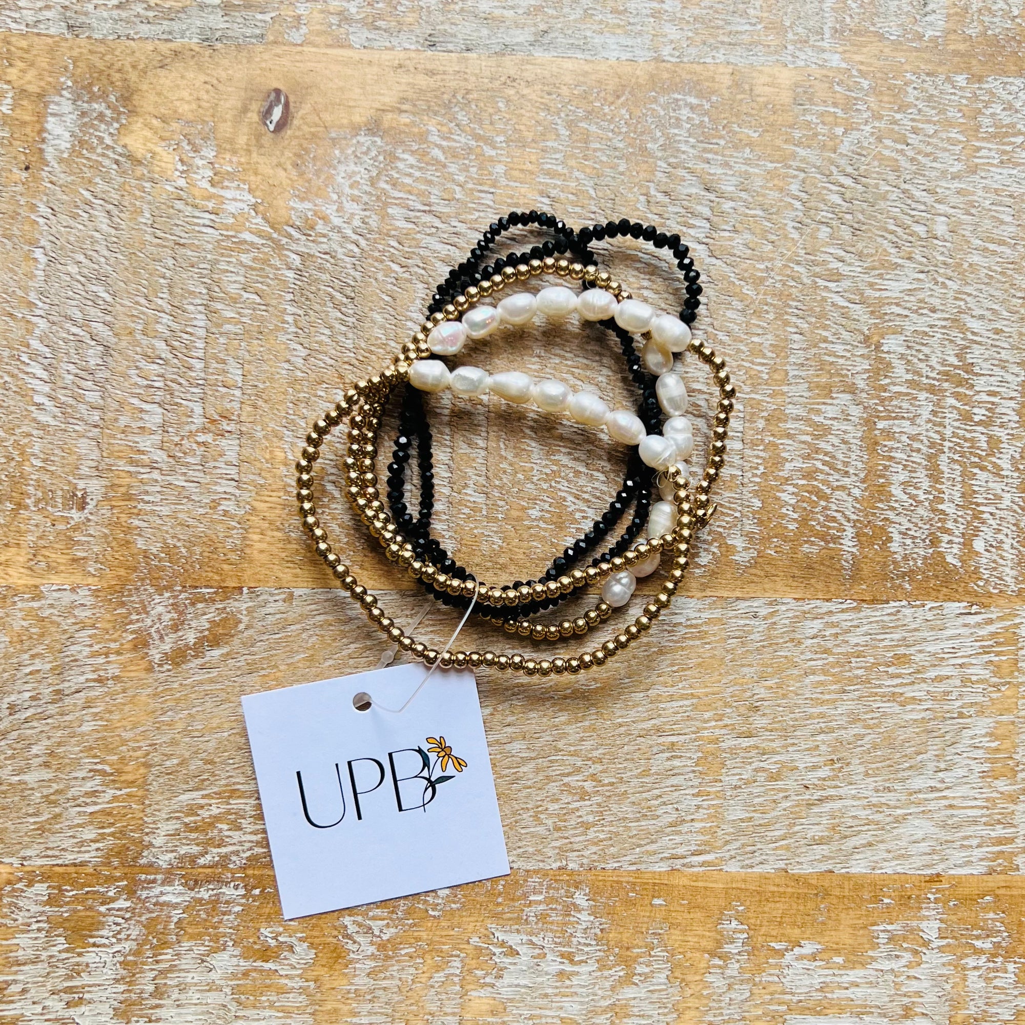 Quint Pearl & Crystal Bracelet Stack