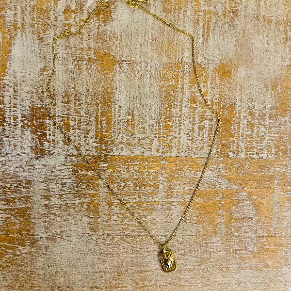 Heart Rectangle Pendant Necklace