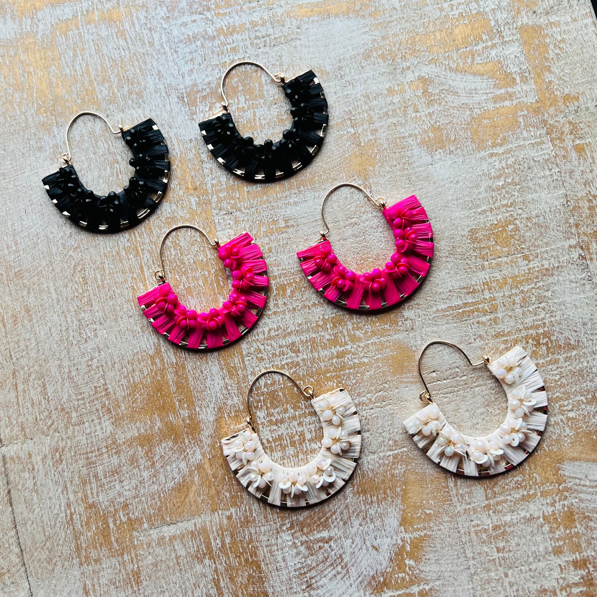 Rattan Half Moon Earrings