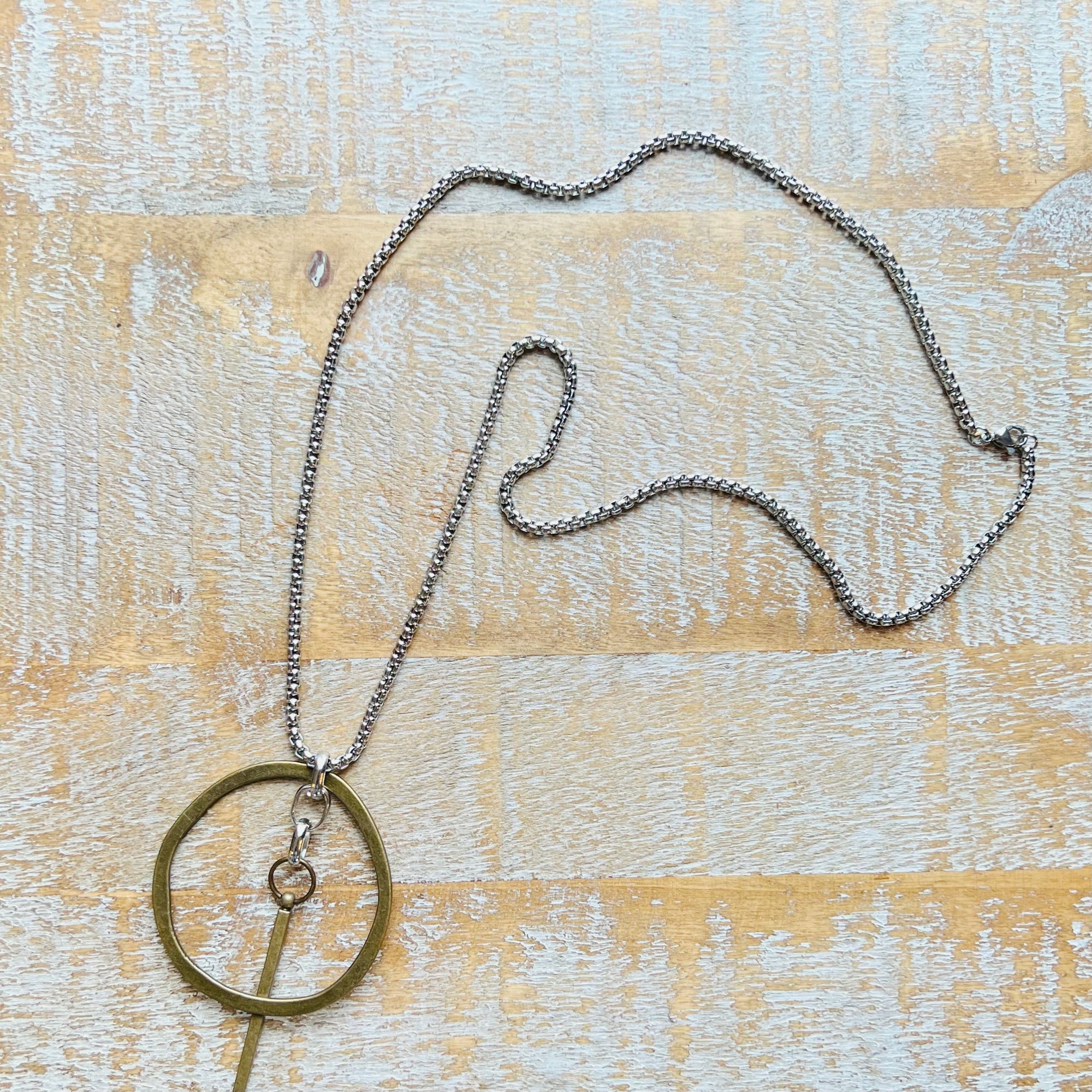 Open Options Two Tone Pendant Necklace