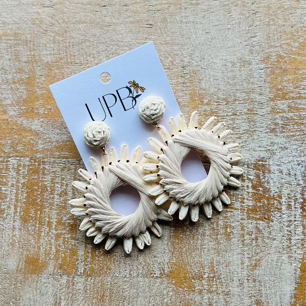 Sunburst Raffia Earrings