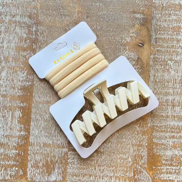 Claw Clip Hair Tie Set