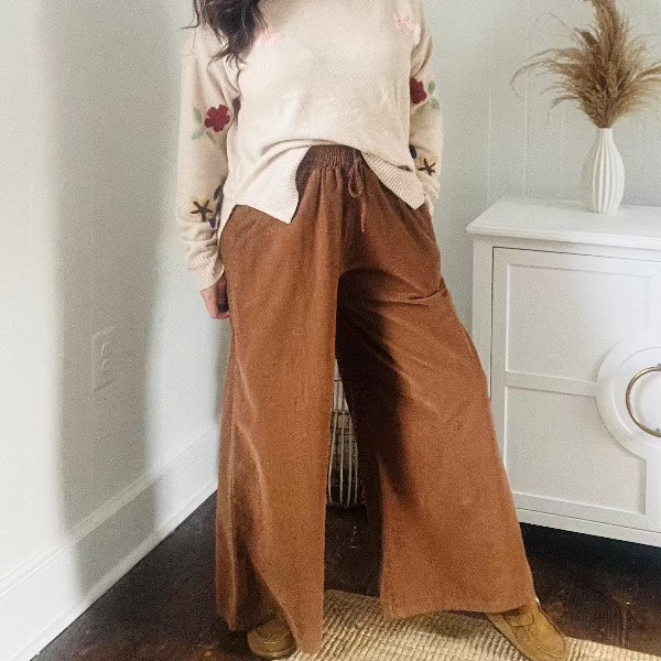 Corduroy Wide Leg Trousers