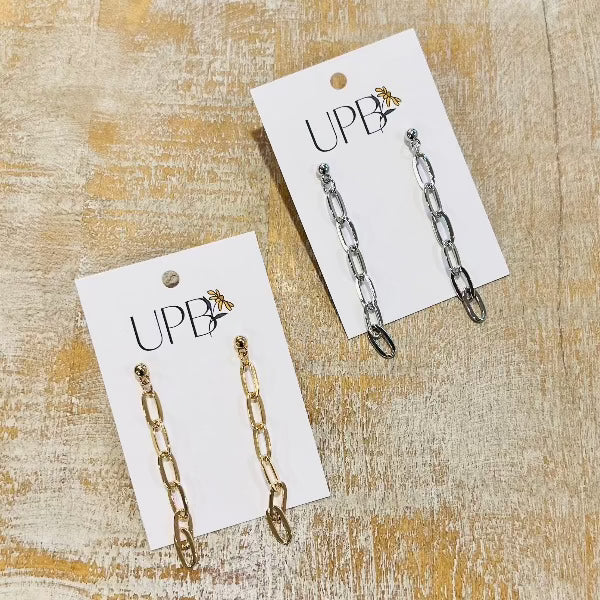 Dainty Oval Chain Earrings