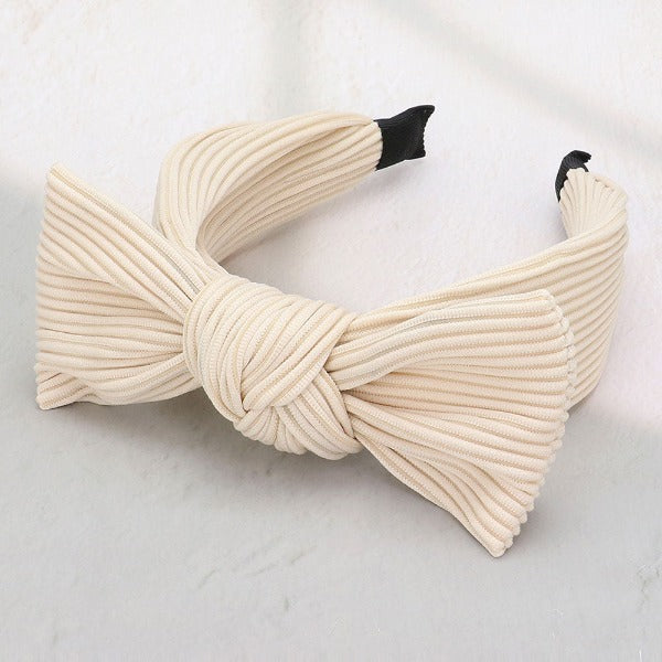Ribbed Bow Head Band