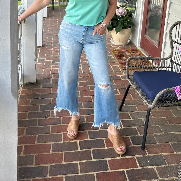 LV Cropped Slim Wide Leg