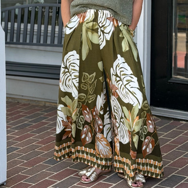 Tropical Bold Wide Leg Pant