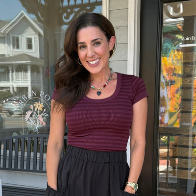 NB Striped Scoop Neck Top