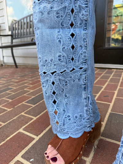 Embroidery Detail Washed Jean
