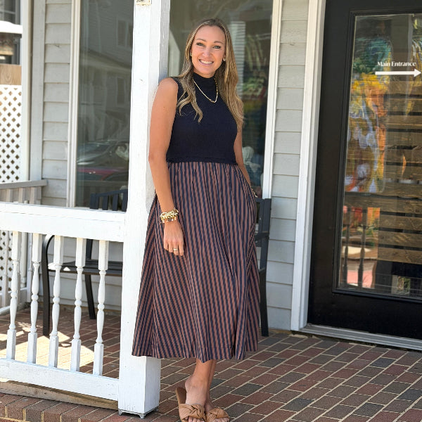 Navy Allure Midi Dress