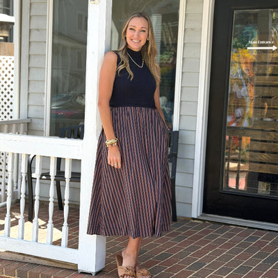 Navy Allure Midi Dress