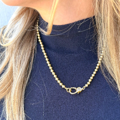 Pave Lobster Clasp Necklace