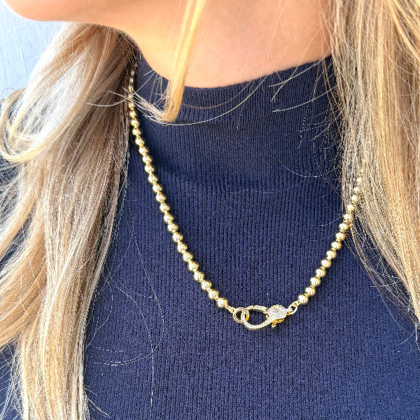 Pave Lobster Clasp Necklace