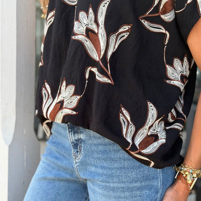 Embroidered Floral Top