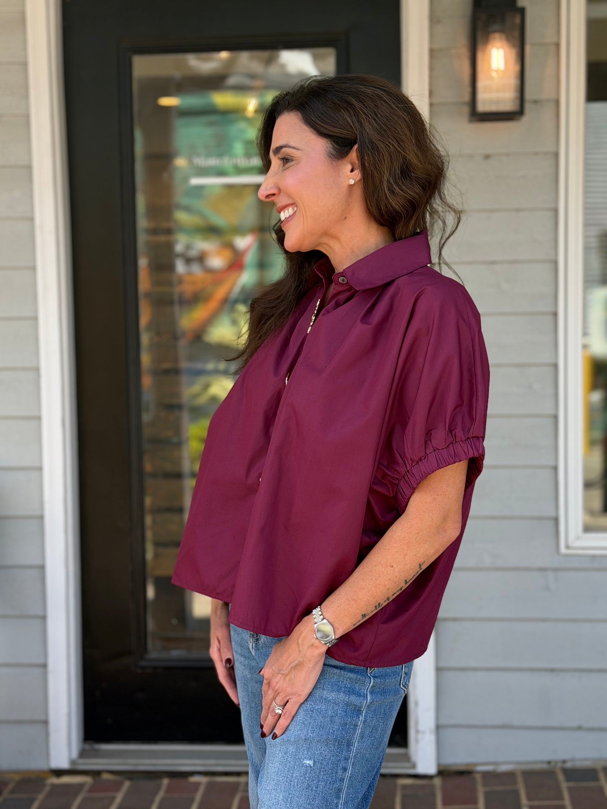 Golden Button Up Top