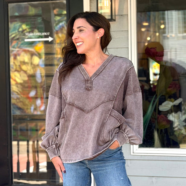 Washed Terry Pullover